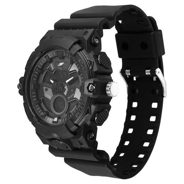 SF Analog Digital Black Dial PU Strap Watch For Men - image number 2