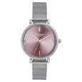 Sonata Poze Quartz Analog Pink Round Dial Silver Mesh Strap Watch For Women - image number 1