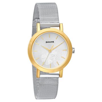 Sonata Linnea Silver Dial Women Watch With Stainless Steel Strap