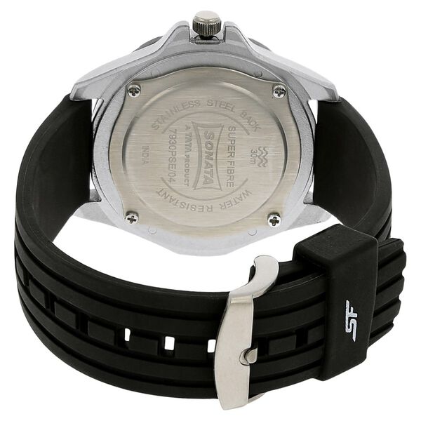 SF Quartz Analog Black Dial Plastic Strap Watch for Men - image number 3