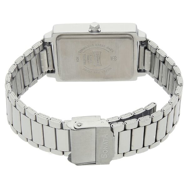 Sonata Quartz Analog with Day and Date White Dial Stainless Steel Strap Watch for Men - image number 3