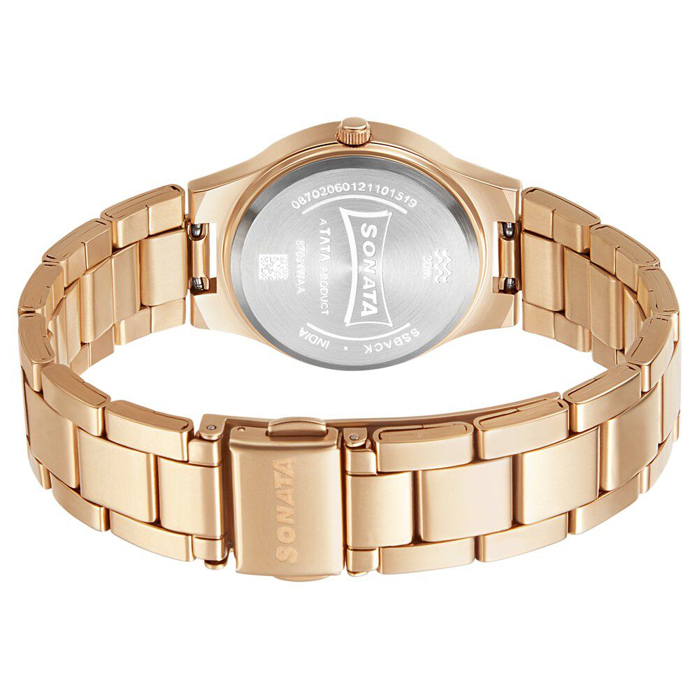 Sonata Blush It Up Blue Dial Women Watch With Stainless Steel Strap