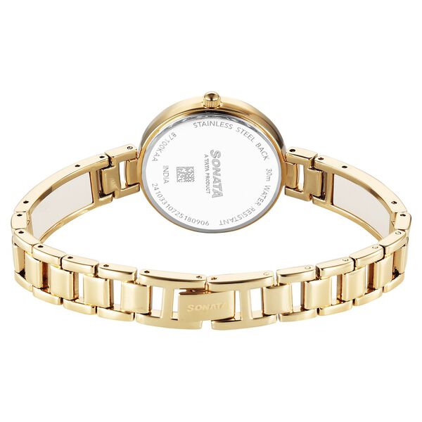 Sonata Aura Quartz Analog Silver Dial Two Toned Stainless Steel Strap Watch For Women - image number 3
