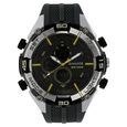 SF Quartz Analog Digital Black Dial Plastic Strap Watch for Men