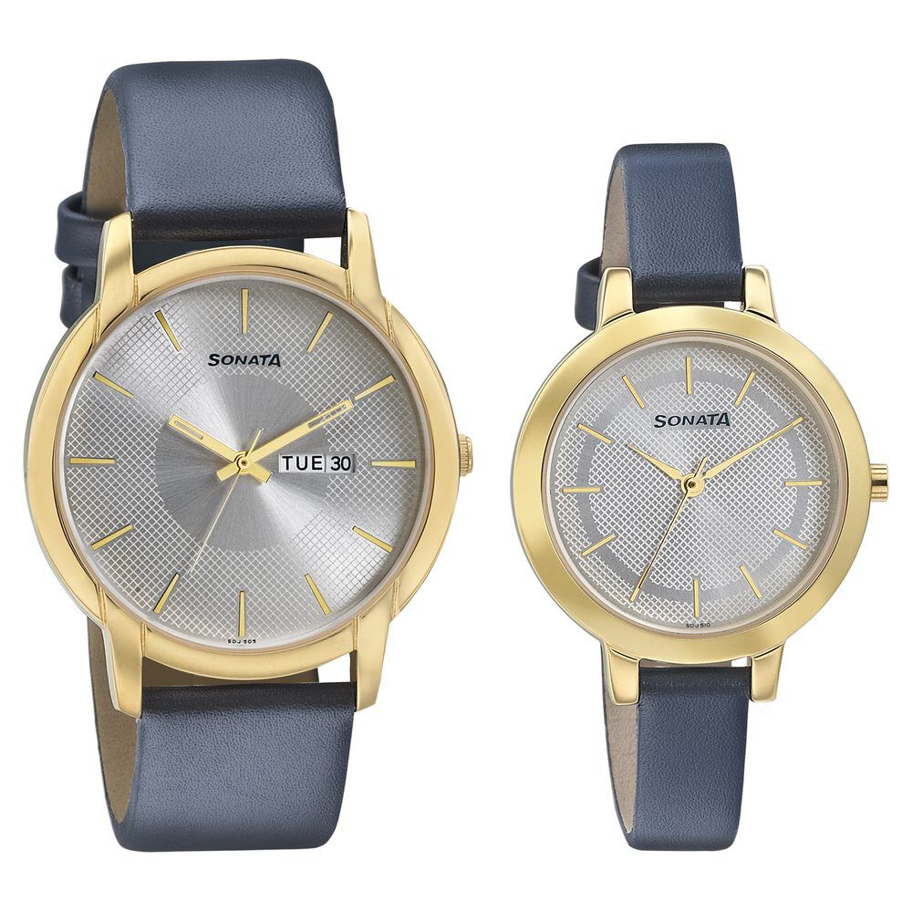 Titan couple best sale watches leather belt