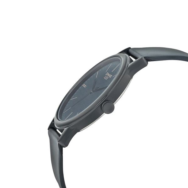 Sonata Quartz Analog Black Dial Leather Strap Watch for Men - image number 2