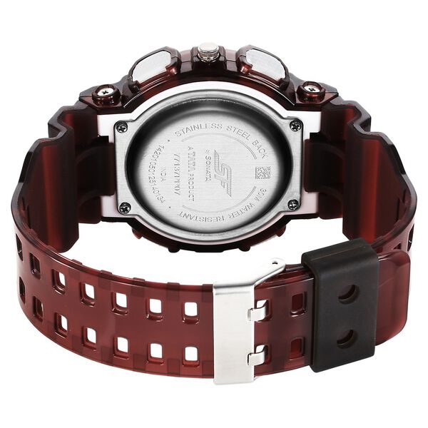 Sonata SF Spectra Quartz Digital Maroon Dial Translucent Maroon Polyether Strap Watch For Men - image number 4