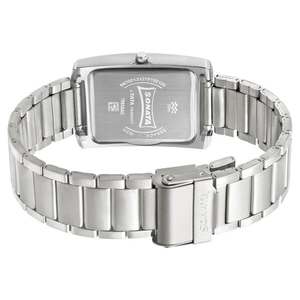 Sonata Quartz Analog Blue Dial Stainless Steel Strap Watch for Men - image number 3