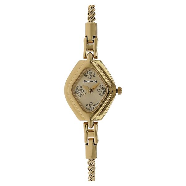 Sonata Wedding Champagne Dial Women Watch With Metal Strap - image number 0