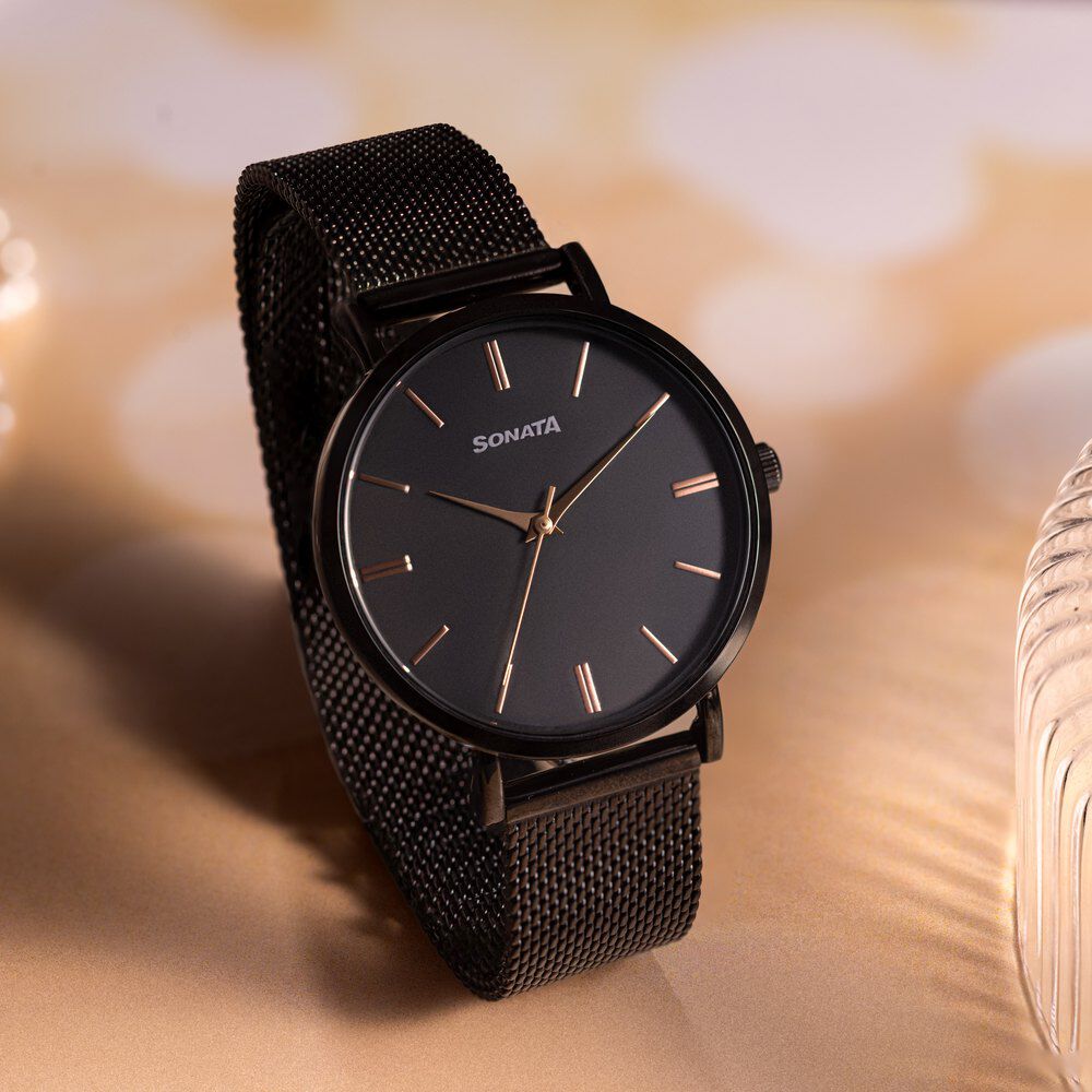 Sonata black watches shop