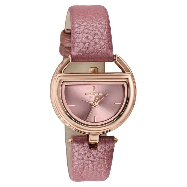 Poze By Sonata Quartz Analog Pink Dial Pink PU Leather Strap Watch For Women - image number 2