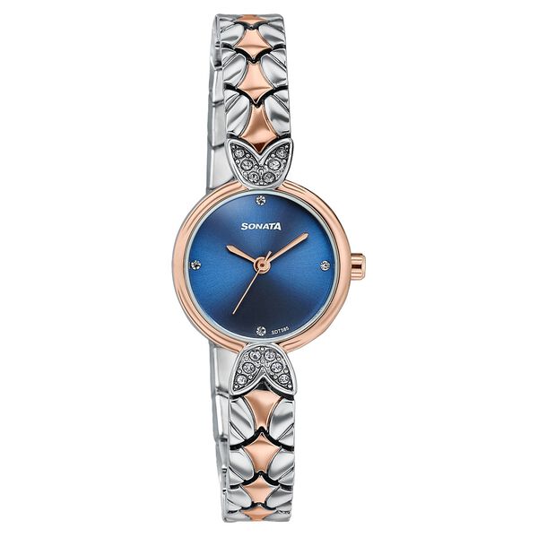 Women's Vintage style blue Blue dial Bracelet Watch - image number 1