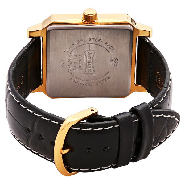 Sonata Quartz Analog Brown Dial Leather Strap Watch for Men - image number 2