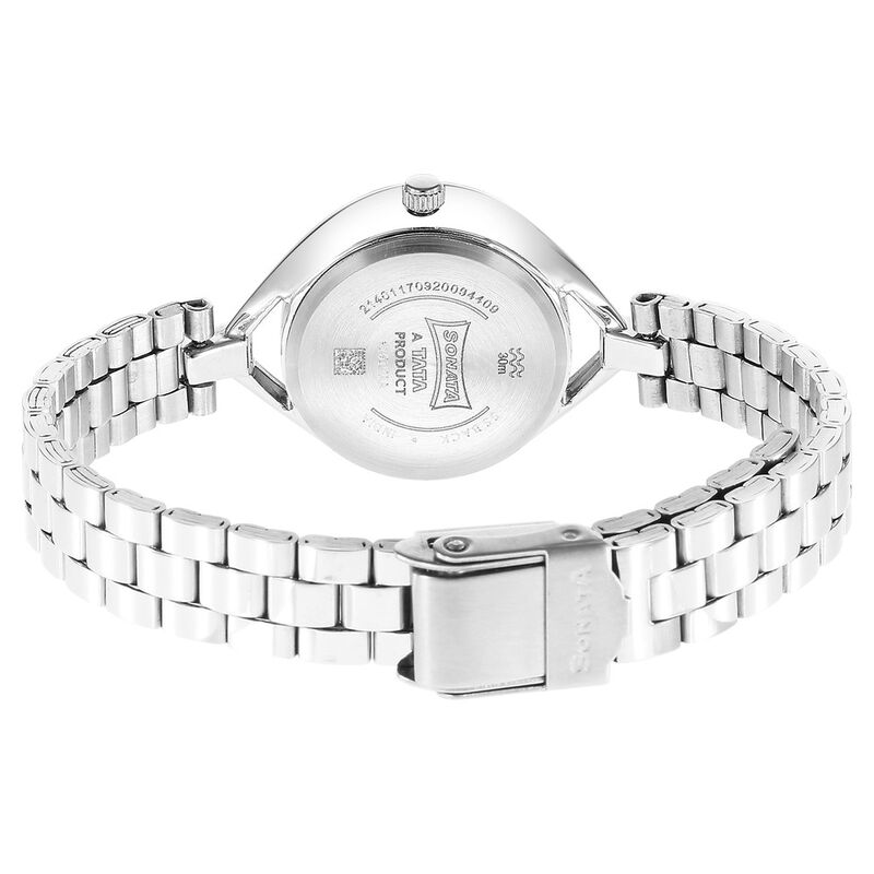Sonata Alloys White Dial Women Watch With Stainless Steel Strap - image number 3
