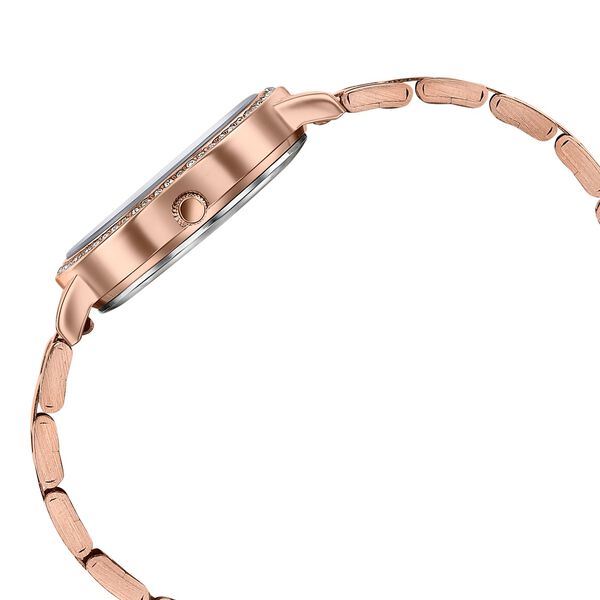 Poze By Sonata Quartz Analog White Dial Rose Gold Stainless Steel Strap Watch For Women - image number 5