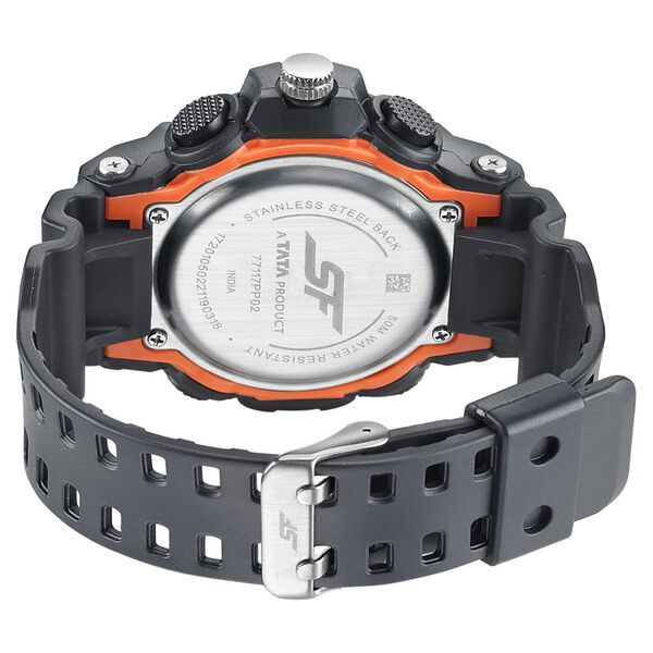 SF Quartz Analog Digital Black Dial Plastic Strap Watch for Men - image number 3