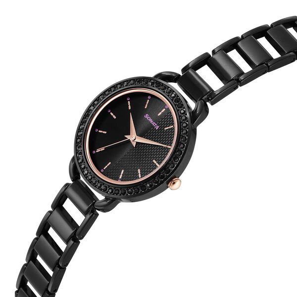Sonata Wedding Quartz Analog Black Dial Metal Strap Watch for Women - image number 1