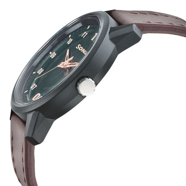 Sonata Quartz Analog Green Dial Leather Strap Watch for Men - image number 2