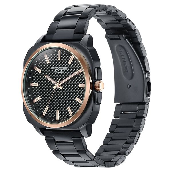 Sonata Poze Quartz Analog Black Dial Black Metal Strap Watch For Men - image number 4