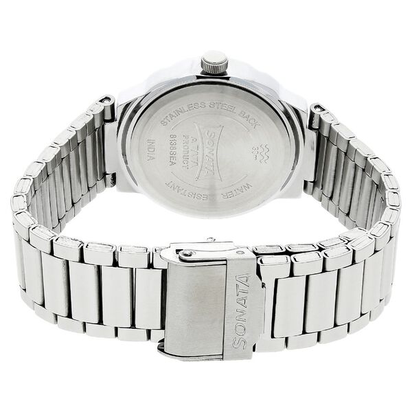 Sonata Quartz Analog Black Dial Metal Strap Watch for Women - image number 3