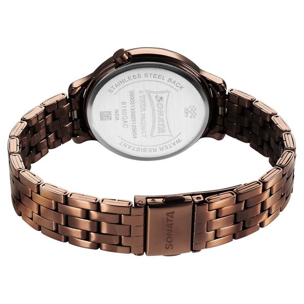 Sonata Unveil Quartz Analog Brown Dial Metal Strap Watch for Women - image number 3