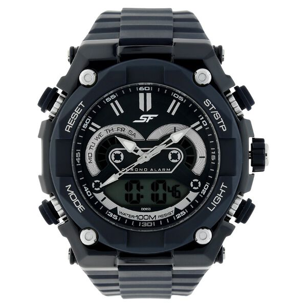 SF Quartz Digital Dial Plastic Strap Watch for Men - image number 0