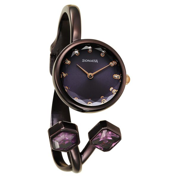 Sonata Aura Quartz Analog Purple Dial Purple Stainless Steel Strap Watch For Women - image number 0
