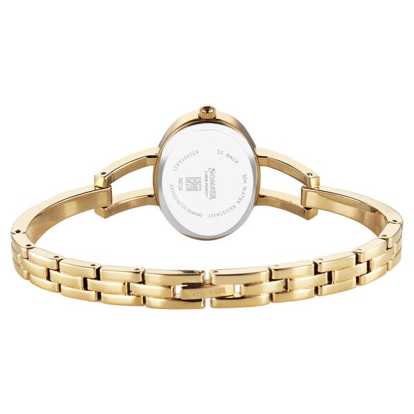 Sonata Aura Quartz Analog Silver Dial Golden Stainless Steel Strap Watch For Women - image number 3