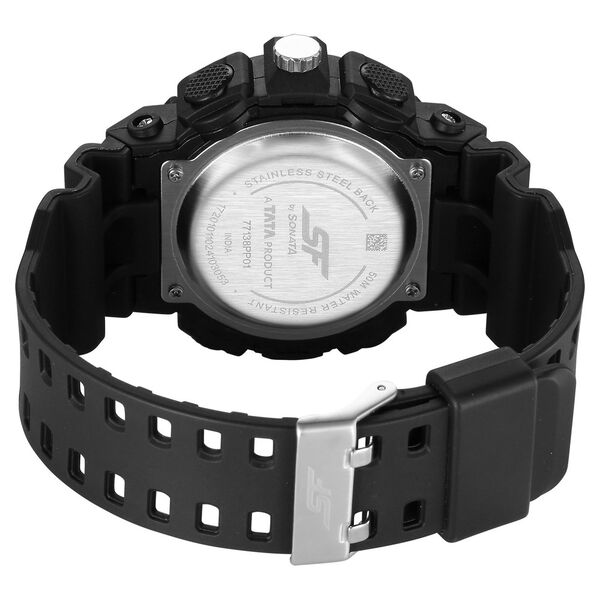 SF Analog Digital Black Dial PU Strap Watch For Men - image number 3