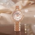 Sonata Poze Quartz Analog Pink Dial Rose Gold Color Metal Strap Watch For Women - image number 0