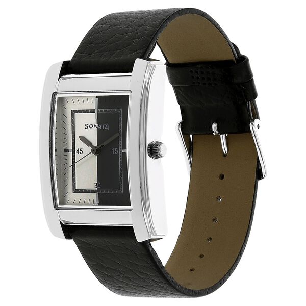 Sonata Quartz Analog Grey Dial Leather Strap Watch for Men - image number 1