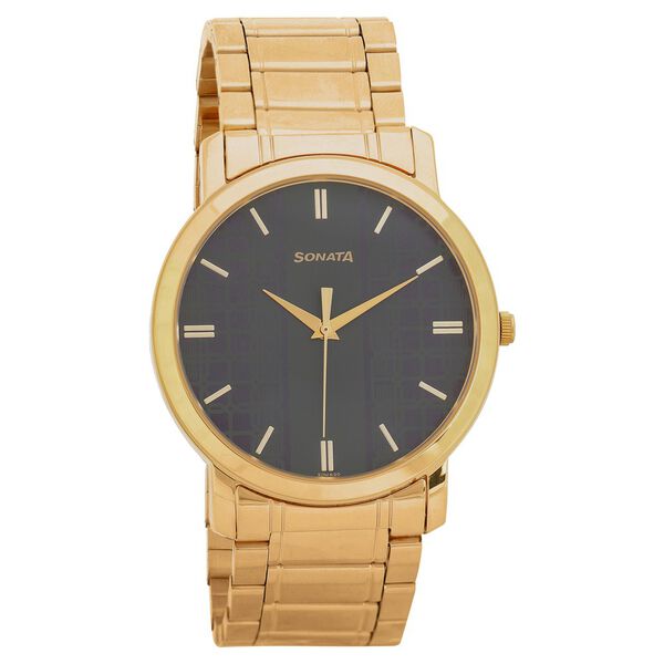 Sonata Quartz Analog Green Dial Stainless Steel Strap Watch for Men - image number 0