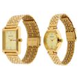 Sonata Quartz Analog with Day and Date Golden Dial Stainless Steel Strap Watch for Couple - image number 1