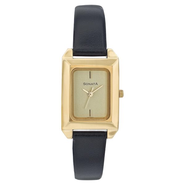 Sonata Quartz Analog Champagne Dial Strap Watch for Women - image number 0