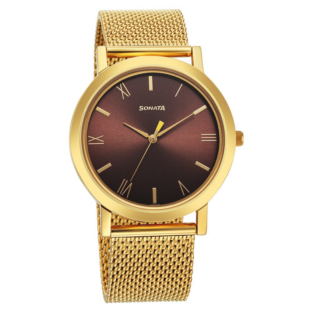 Sonata Utsav Quartz Analog Brown Dial Watch for Men