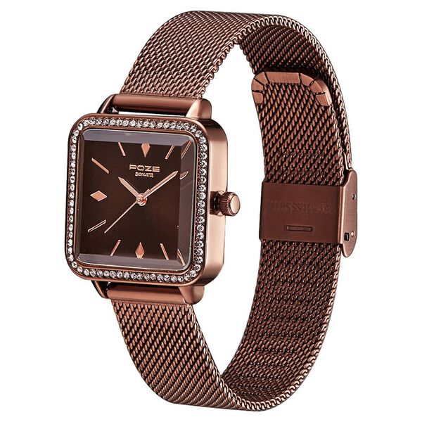 Poze by Sonata Quartz Analog Brown Dial Stainless Steel Strap Watch for Women - image number 2