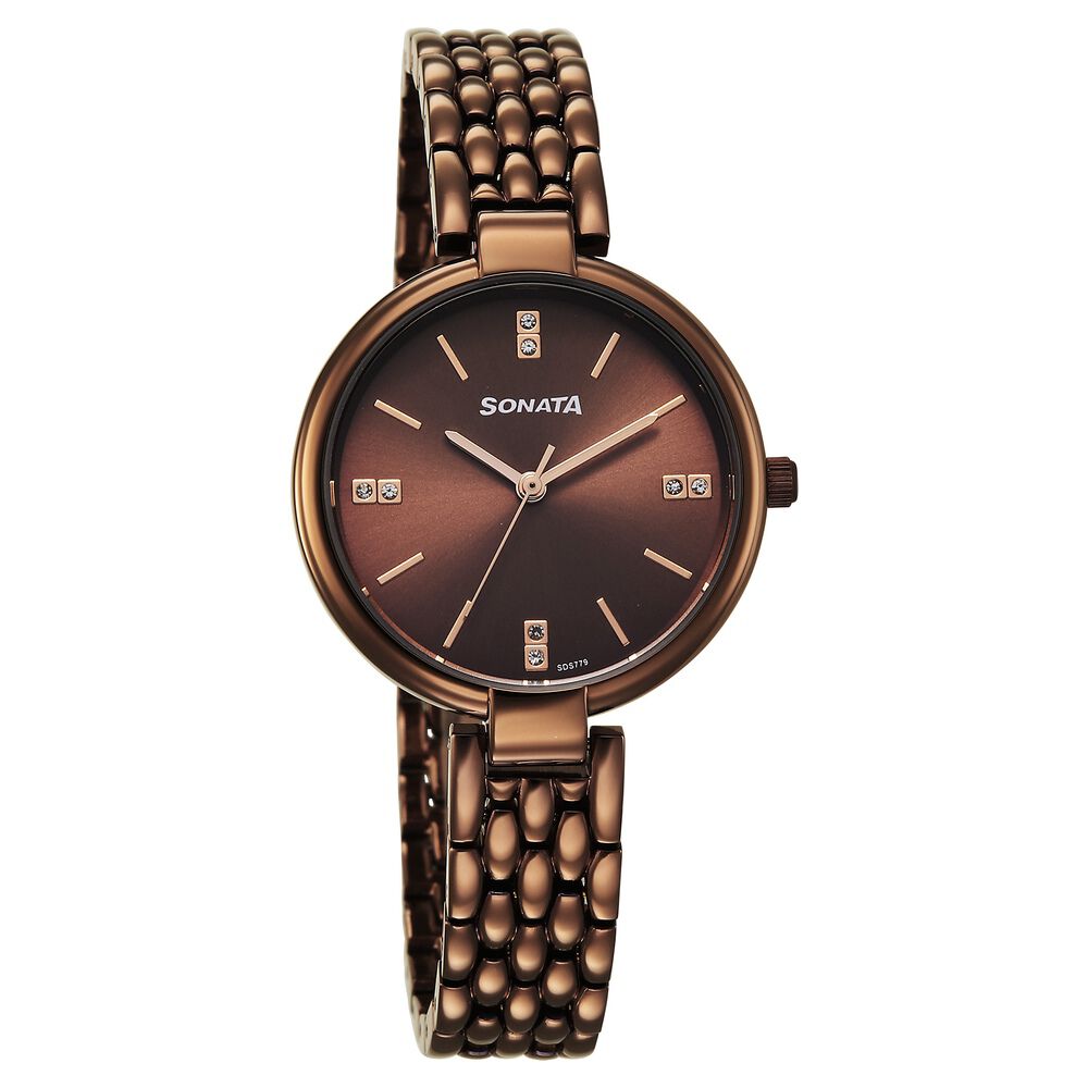 Sonata Festive Quartz Analog Brown Dial Metal Strap Watch For Women-picture-15