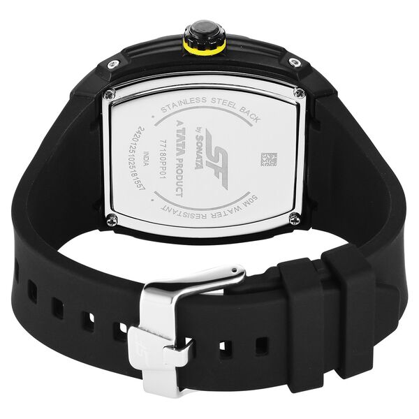 SF Maiden Voyage Sport Watch - Black Dial & Strap - Tonneau Shaped Case with Multifunction movement - image number 4