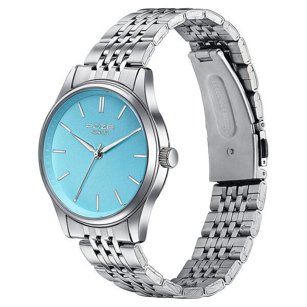 Sonata Poze Quartz Analog Blue Dial Silver Colour Stainless Steel Strap Watch For Men - image number 4