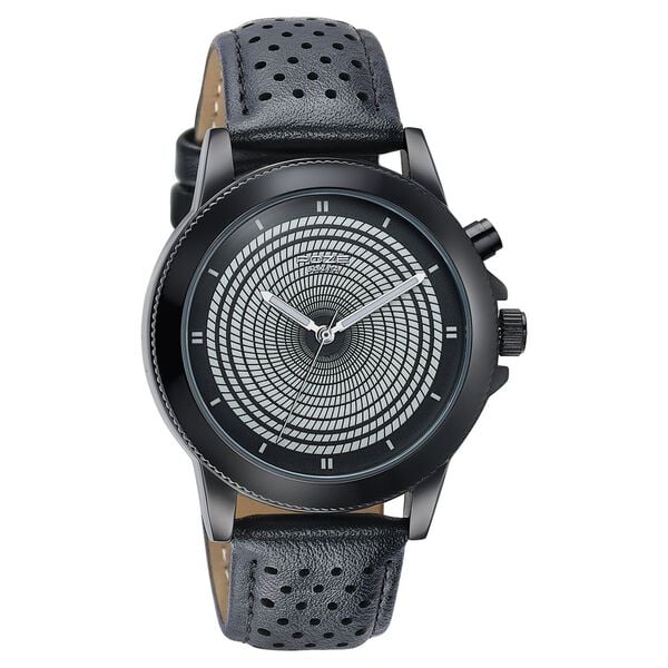 Poze By Sonata Quartz Analog Black Dial Black PU Leather Strap Watch For Men - image number 2
