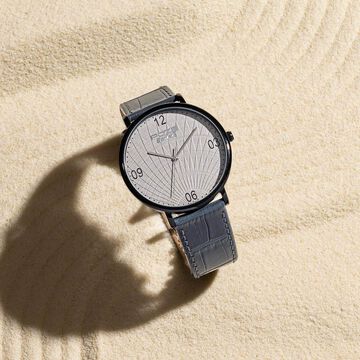 Sonata Poze Quartz Analog Grey Dial Leather Strap Watch For Men