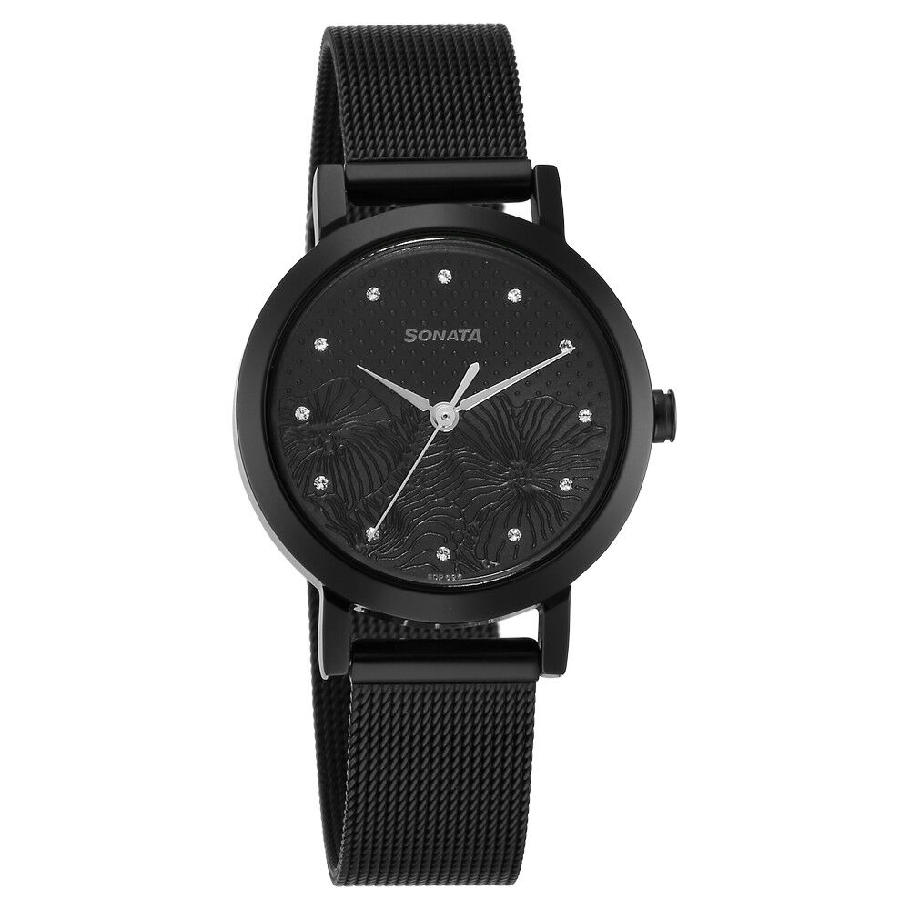 Black sonata watch best sale