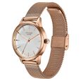 Poze By Sonata Quartz Analog White Dial Rose Gold Metal Strap Watch For Women - image number 4