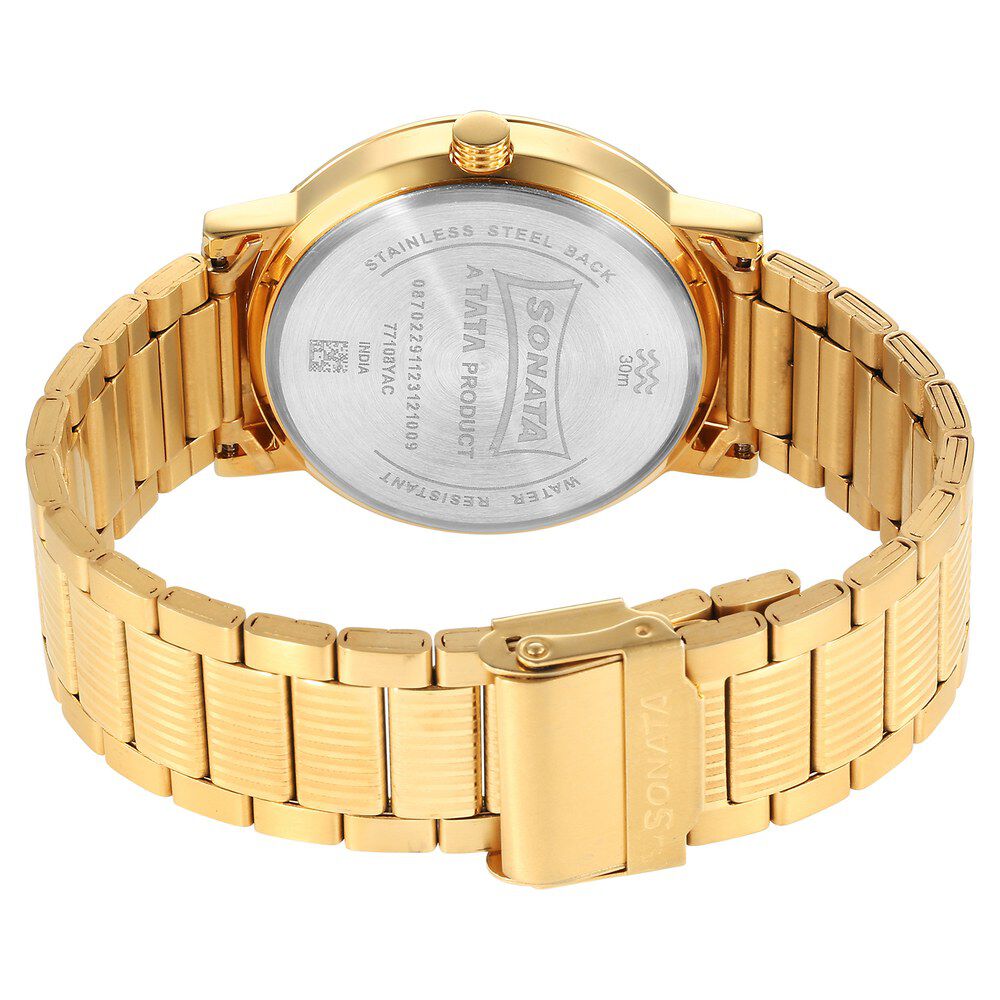 Buy Online Sonata Utsav Quartz Analog with Day and Date White Dial Stainless Steel Strap Watch for Men 77108ym13 Sonata