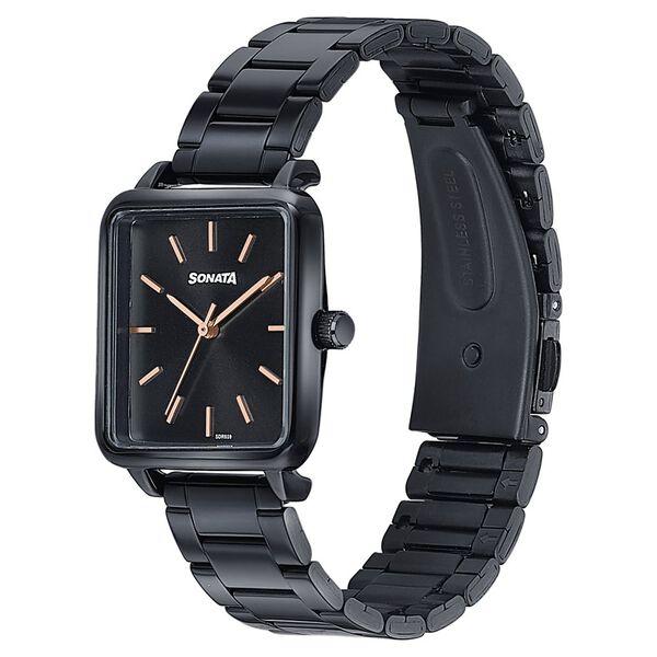 Sonata Wedding Edit Quartz Analog Black Dial Stainless Steel Strap Watch For Women - image number 3