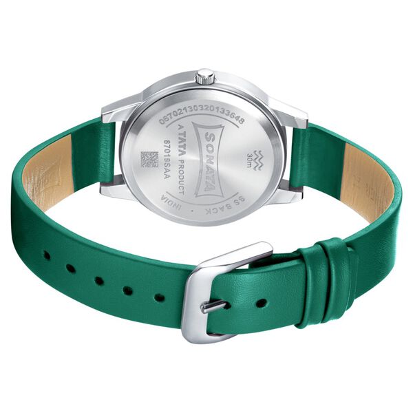 Sonata Splash White Dial Women Watch With Leather Strap - image number 4