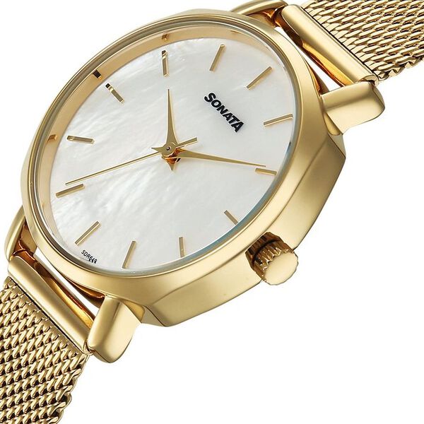 Sonata Eternia Quartz Analog Silver Dial Metal Strap Watch For Women - image number 3