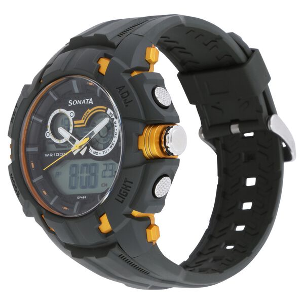 SF Quartz Analog Digital Green Dial Plastic Strap Watch for Men - image number 1