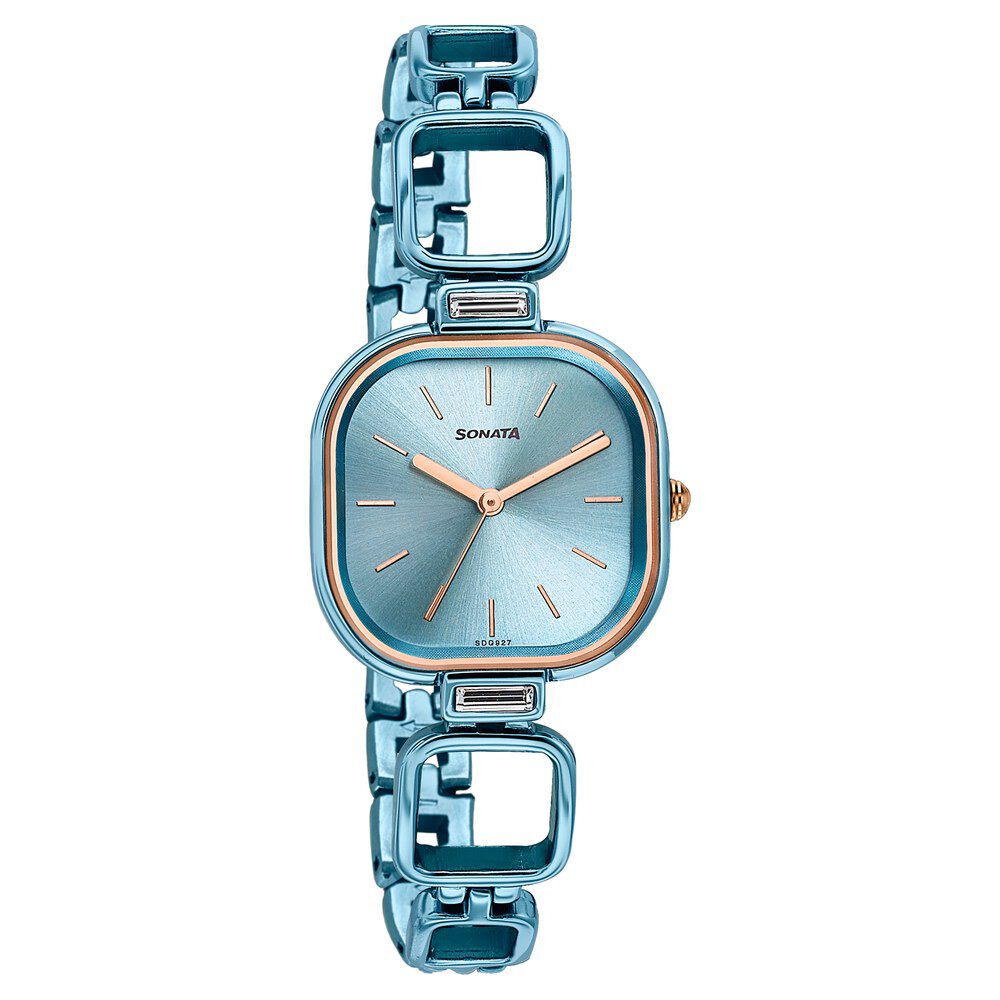 Buy Online Sonata Colours of Earth Quartz Analog Blue Dial Metal