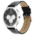 Sonata Force Quartz Multifunction Black Dial Leather Strap Watch for Men - image number 1